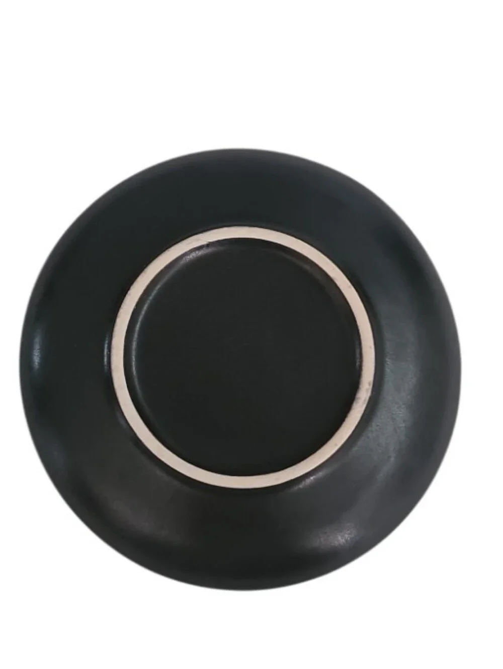 Hand Painted Black Espresso Cup Saucer Set 2 Modern Artisan Pottery Demitasse